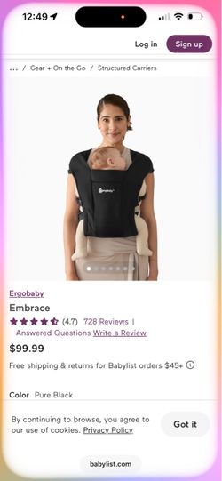 Ergo baby embrace carrier