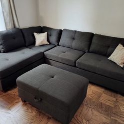 Sectional Sofa with storage Storage ottoman (available For Same Day Pick Up) 