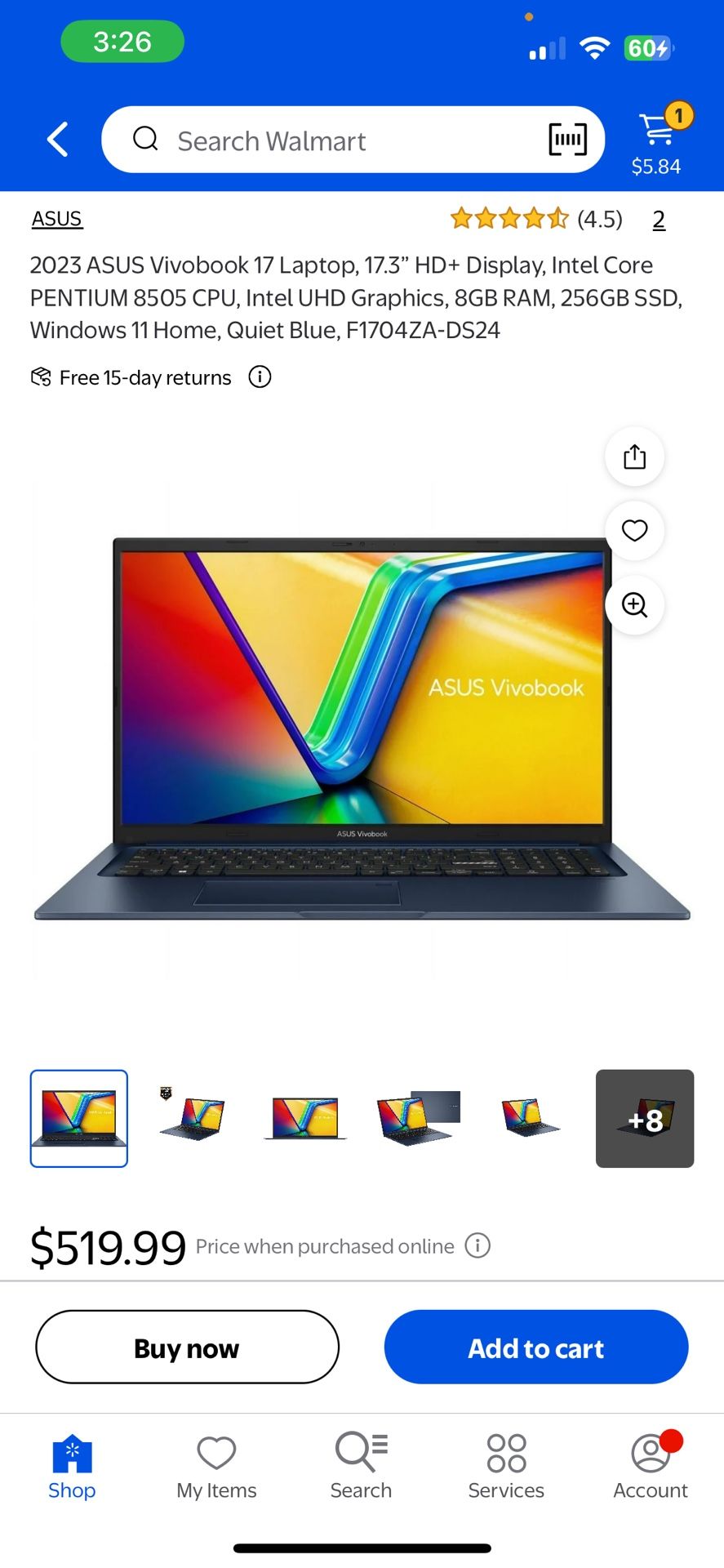 Asus Vivibook 256GB