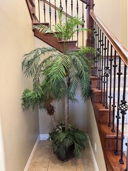 Large Silk Artificial Plant Collection – 3 Floor Plants + 2 Matching Tabletop Plants