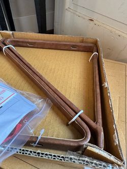 World Market Faux Leather Covered Shelf Bracket Set NEW.