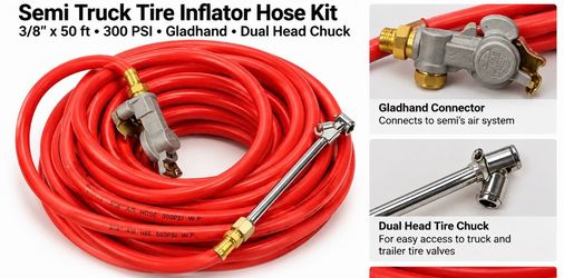 Semi Truck trailer king pin locks and tire air hose ( 50 ft)
