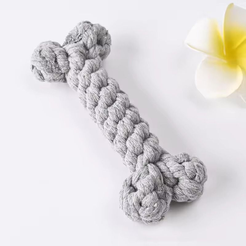 Braided cotton rope bone dog toy (Various colors)