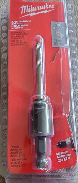 Milwaukee 3/8 in. Small Hole Saw Arbor W/ Pilot Drill Bit