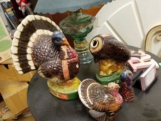 (2) Austin Nichols wild turkey decanter bottles #7 & #8 empty