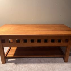 Wood Coffee Table (Arts & Craft Style)
