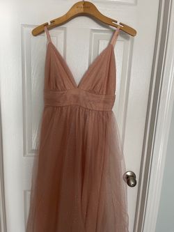 Windsor Blush Pink Sparkly Tulle Gown Small