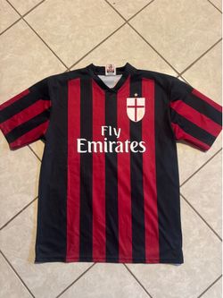 Vintage AC Milan El Shaarawy #92 Soccer Jersey Red Black Fly Emirates Men’s Large