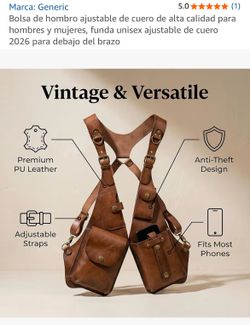 Bolsa unixes ajustable de cuero