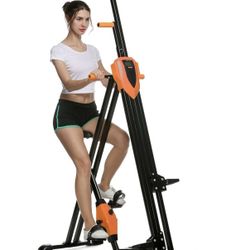 ANCHEER Vertical Climber Folding Exercise Climbing Machine, Exercise Equipment Climber for Home Gym, Exercise Bike for Home Body Trainer (Orange
