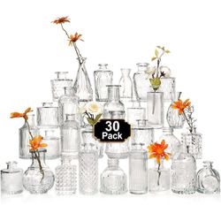 Glass Bud Vase 2 Sets of 30 Pcs Small Glass Vases for Centerpieces 