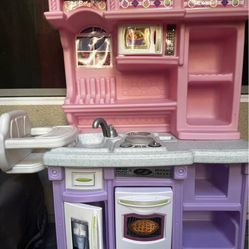 Purple And Pink Step 2 Kitchen With Attached Doll Chair