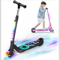 Electric Scooter for Kids，Scooter for Kids Ages 6-12, 8 Mph Top Speed, Up to 8 Miles Range, 3 Heights Adjustable, Light - Up, Gifts for Youngsters
