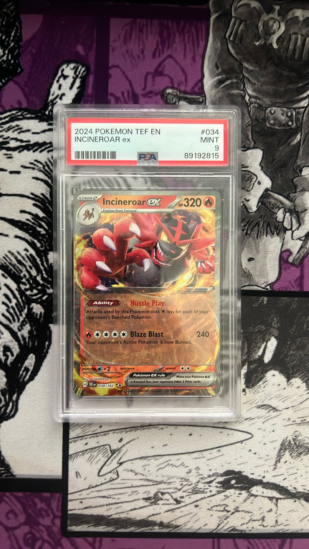 Incineroar ex PSA 9 Mint Slab