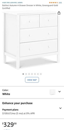 DaVinci Autumn 4-Drawer Dresser in White, Greenguard Gold Certified Thumbnail