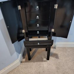 Six Drawer Tall Jewelry Armoire