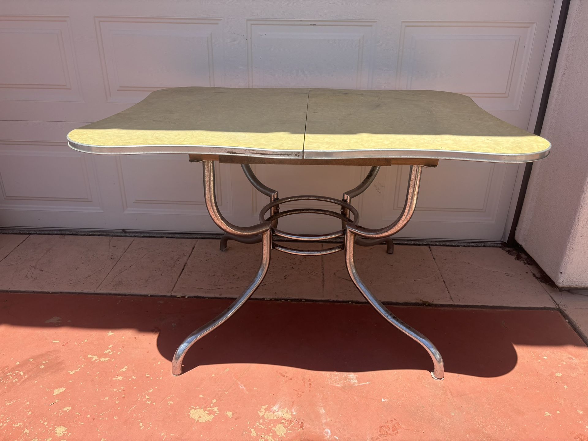 50s Chrome Yellow Formica Mcm Kitchen Table