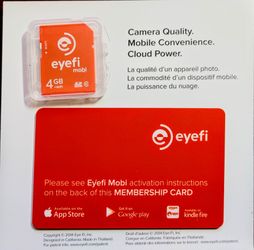 Mobi 4GB eyefi Card for Wireless Picture transfer