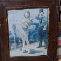 Vintage "No Time To Lose Framed Art