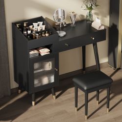 Homy Casa Makeup Vanity Desk with Drawers and Cabinet