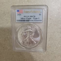 2021 American Silver Eagle.  Graded 