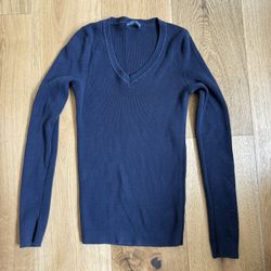 BRANDY MELVILLE Navy Long Sleeve Ribbed Sweater One Size