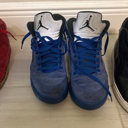 Retro Jordan 5s Blue suede Size 10.5