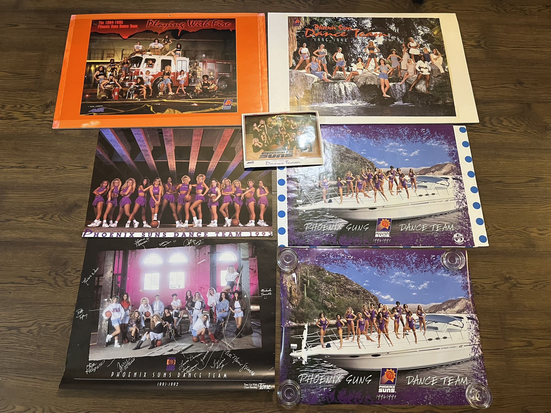 7 Vintage 1990’s Phoenix Suns Dance Team Posters - 1 Signed