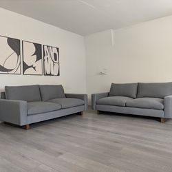 West Elm Harmony Deep "82" Sofa Set - Gray