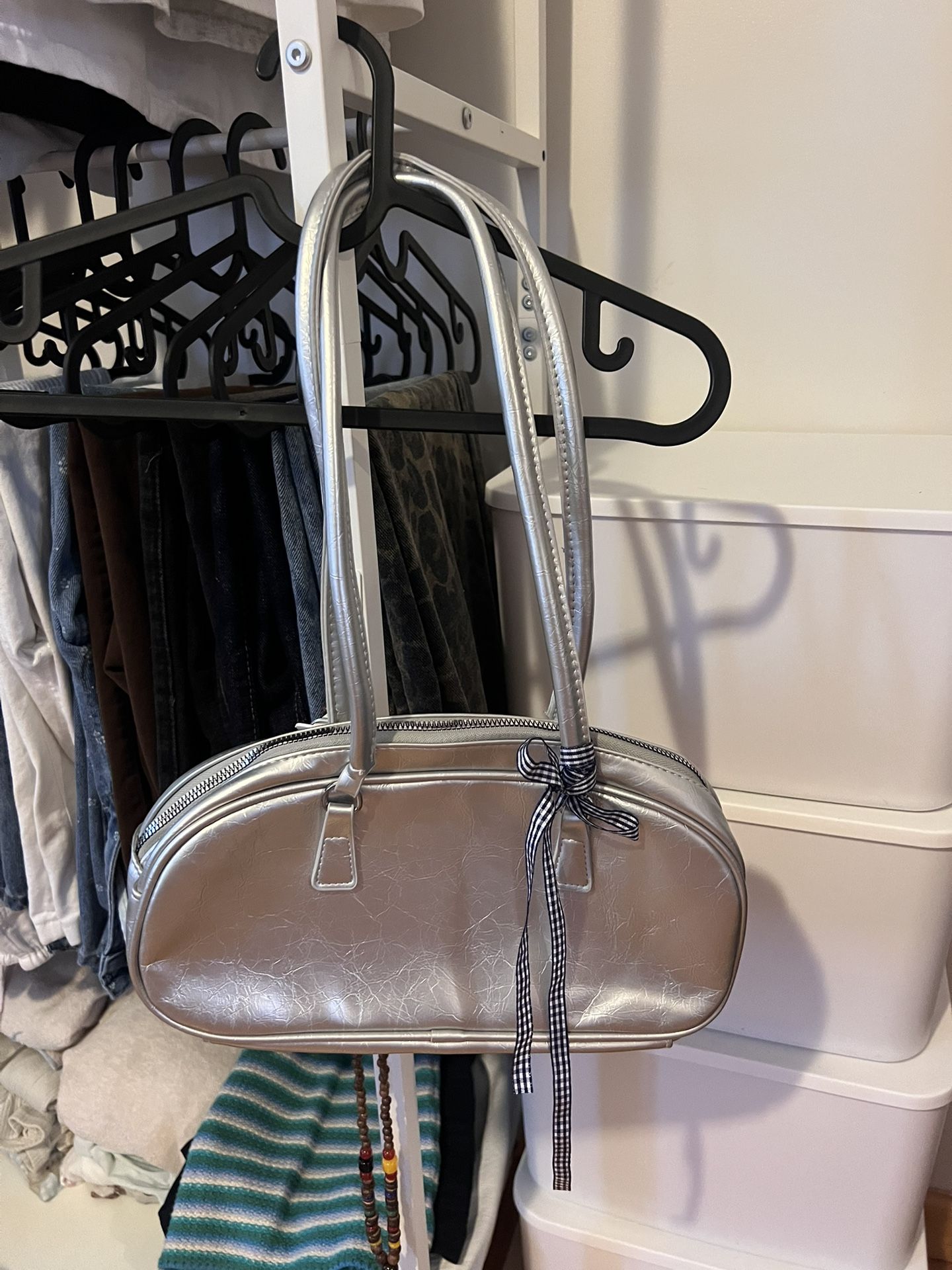 Silver small Woman handbag