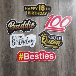 18th Birthday Photobooth Props - High Quality 5mm PVC 