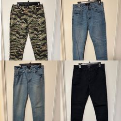 Men’s Pants & Jeans Size 31x30 - 4 Pairs 