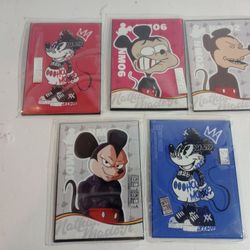 Mickey Mouse Trading Cards With Silver Bars.