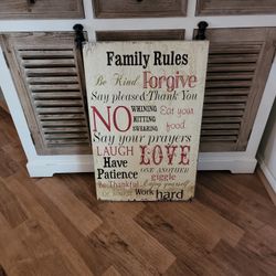 Family Rules Sign