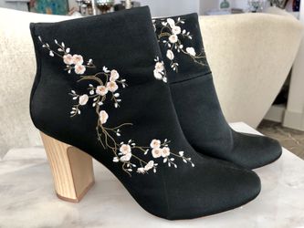 New with Box - Nanette Lepore Black Embroidered Ankle Boot