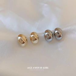 Silver Needle Earrings Internet celebrity ins Metal Wind Stud 2024 New Tide all-match Earrings Female