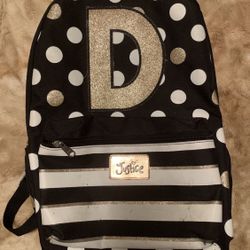 Justice Initial book bag with matching water bottle sleeve