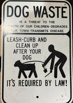 Leash-Curb And Clean Up After Your Dog Sign. Pick Up in Maplewood, NJ
