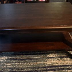 Brown Coffee Table With 2 End Tables