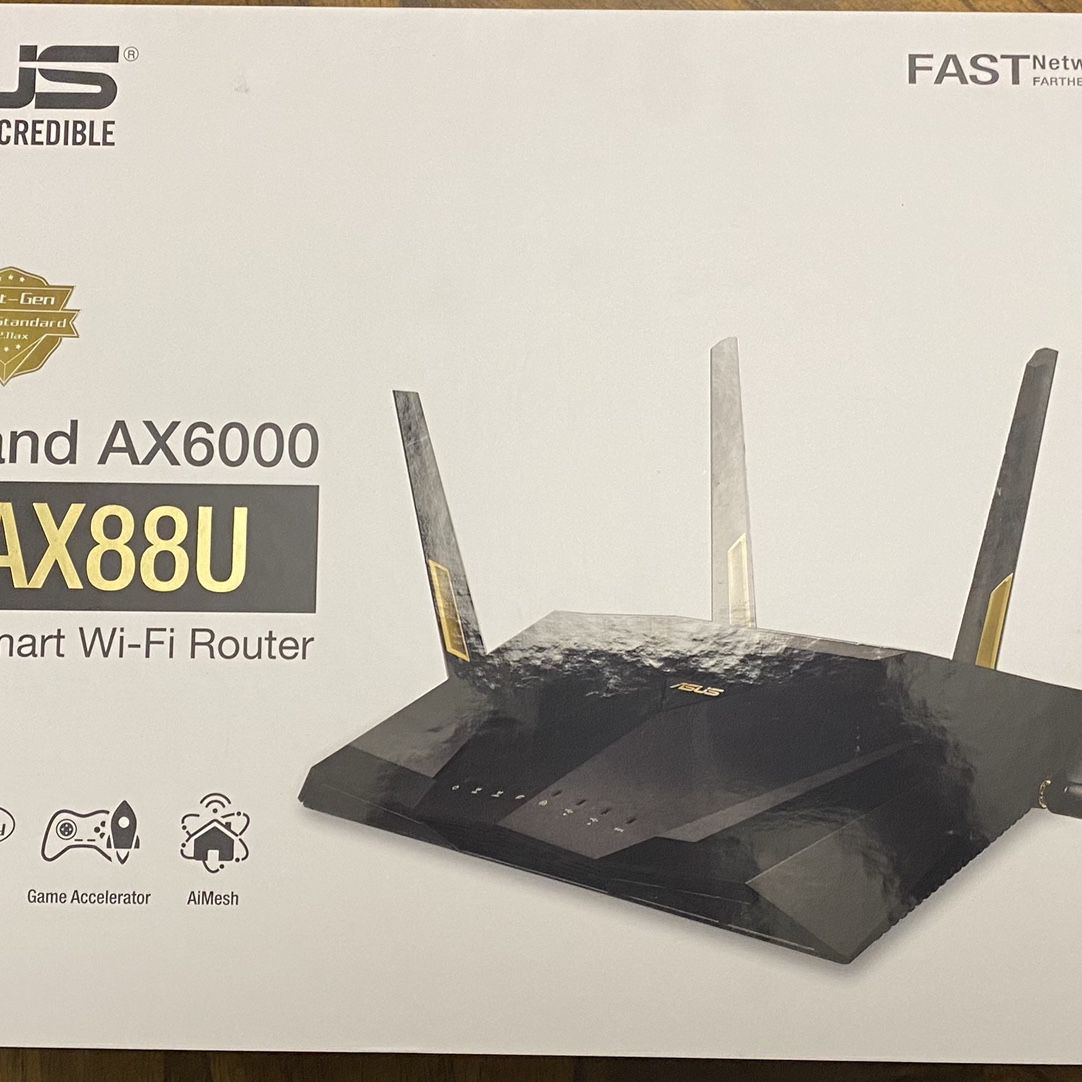 ASUS RT-AX88U AX6000 Dual-Band Gigabit SmartGaming Router WiFi 6 Supporting MU-MIMO (802.11ax)