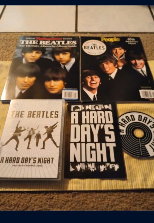 The Beatles dvd / magazine lot, A hards day's night criterion collection dvd + Beatles magazines