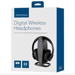 Insignia™ - RF Wireless Over-the-Ear Headphones - Black