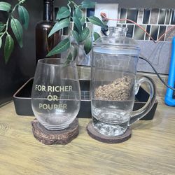 His And Hers Rustic Wedding  Glasses