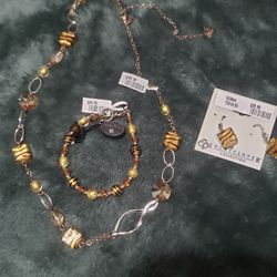 Lucky Clover Necklace,  Earrings And Bracelet Set. $125. Pickup In Oakdale 