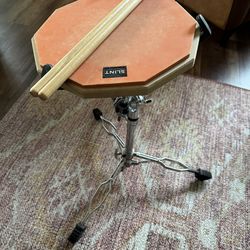 Doubled-Sided Silent Drum Pad, Stand, and Sticks