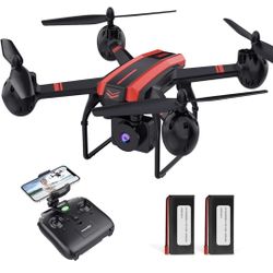 1080P Drone with Camera for Adults and Kids 8-12, HD FPV Drones for Beginners, Long Flight Time with 2 Batteries, Easy Control RC Quadcopter with Auto