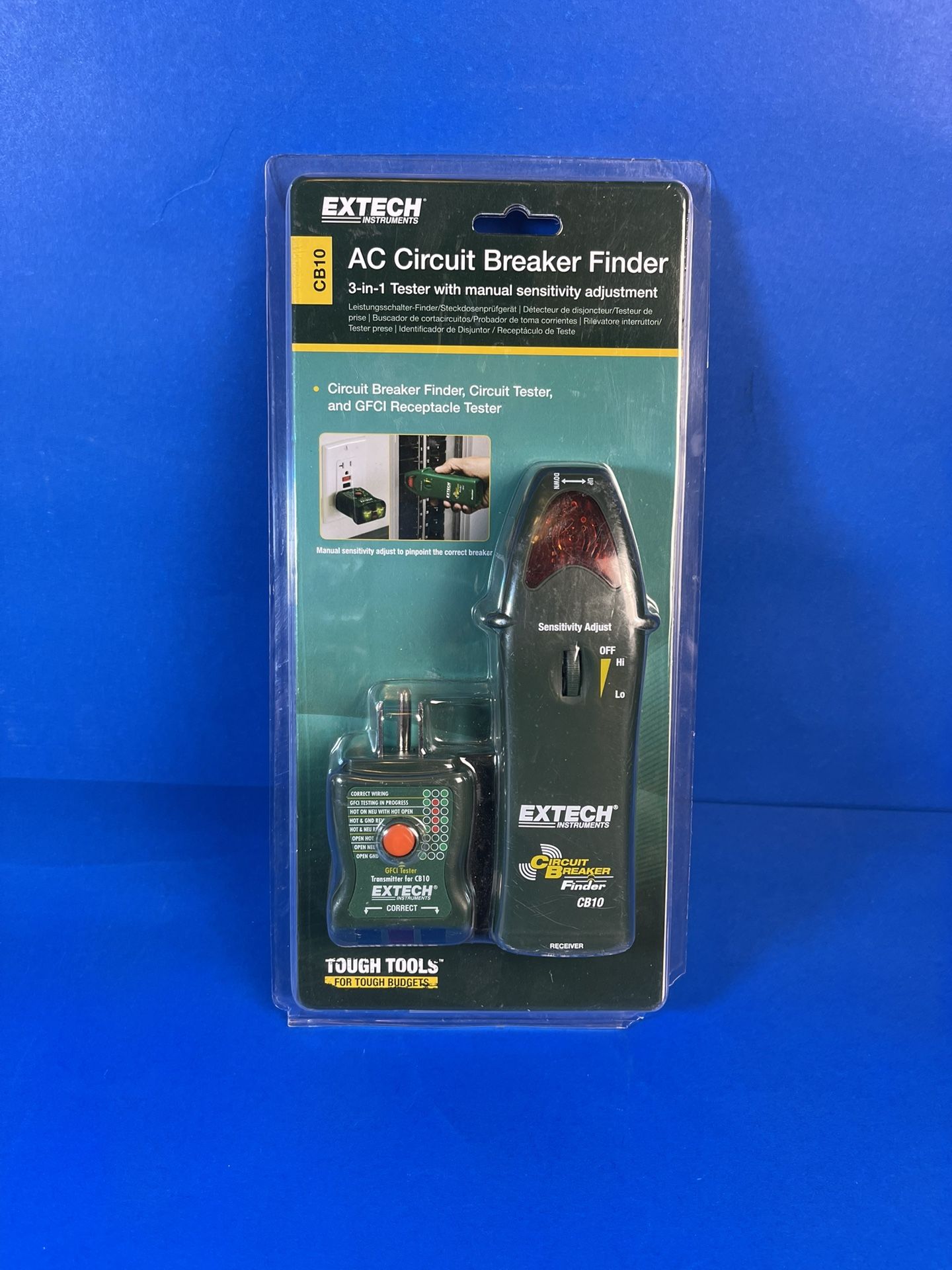 Extech CB10 Circuit Breaker Finder GFCI Tester Electrical Outlet Locator Tool