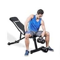 Merax Adjustable Workout Bench Folding Utility Super Max Weight Bench 6 Position AB Incline 