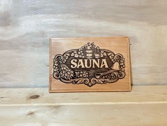 Hemlock Sauna Sign, Laser Engraved Sauna Wall Decor, Rustic Banya Plaque, Sauna Gift, Bathhouse Decor