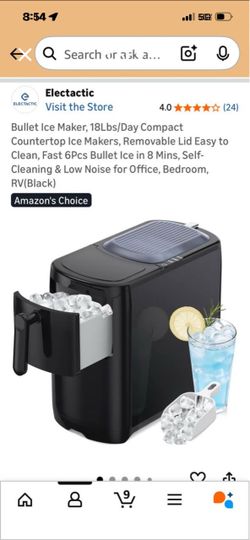 Electactic Bullet Ice Maker Countertop Black